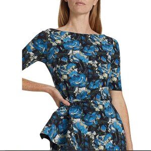 Chiara Boni Mimmaly Faux-Wrap Draped Floral Dress size 40 IT in Nostalgia